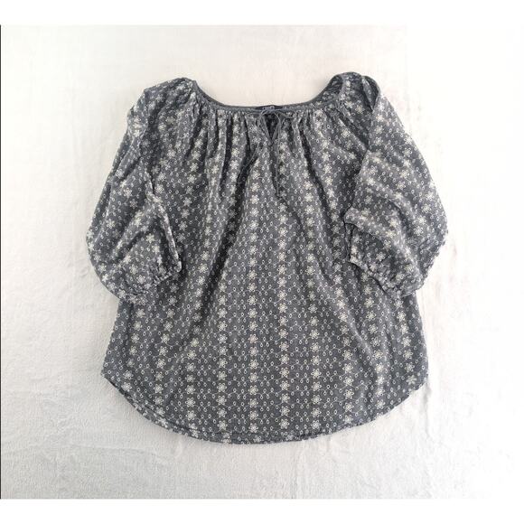 Chaps Eyelet Embroidered Boho Peasant Gypsy Tunic Top Women's XL - Picture 1 of 9